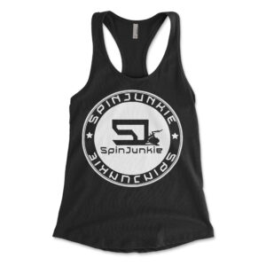 Spinjunkie Racerback White Stamp